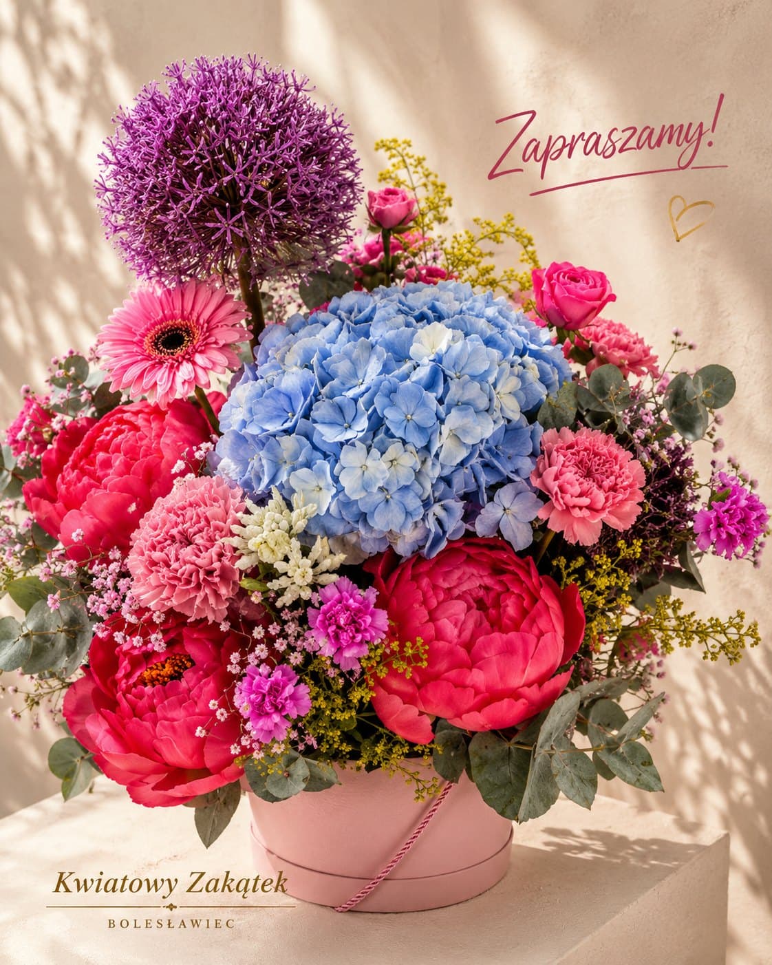 Flowerbox z hortensją